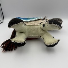 Handmade Zebra “Twoolies” Animal Toy Stuffed Wool 8″ x 8″ White Black Beige