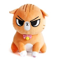 Angry Cat Plush – Orange Tabby – with Spirit Fox Hat that Fits Real Cats!