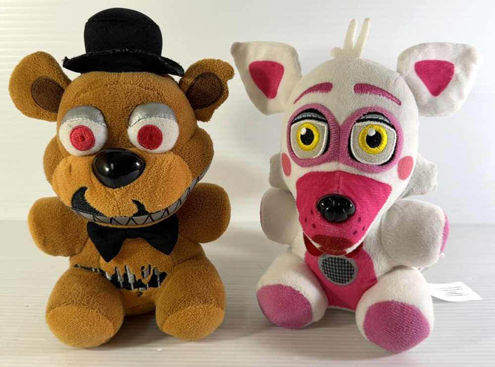 Lot of 2 Five Nights at Freddy’s Funko Plush Sister Location & Nightmare Freddy