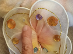 Vtg Aurora Flutterbunnies Tulip Orange fairy bunny butterfly wings Crown Charm