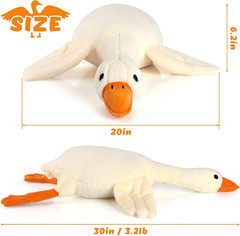 30″ White Swan Weighted Plush Toy – Soft Stuffed Animal for Kids’ Gifts