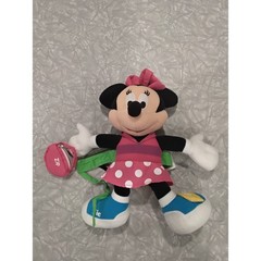 Disney Minnie Mouse Plush Activity Toy Zip Buckle Button Tie Learn Skills