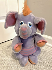 1984 Disney Wuzzles Plush Eleroo Purple 12″ Stuffed Hasbro Softies Elephant
