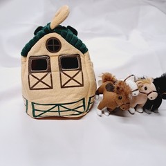 ADORE 12″ Horse Stable Plush Stuffed Animal Playset Creative Play Barn Farm