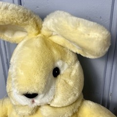 Vintage Yellow Bunny Rabbit Stuffed Animal Plush Slippers 1986 Korea Carrot EUC