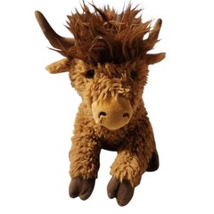 The Petting Zoo Baby Highland Cow Plush Stuffed Animal 13″ Soft Cuddly Brown
