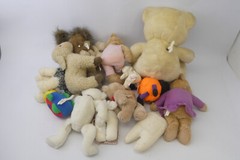 Lot Vintage Stuffed Animals Bears Dog Lamp Harrods Aurora Soft Stuff Unbranded
