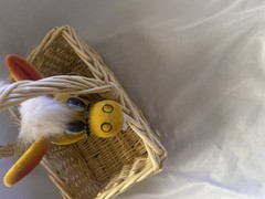 Small Yellow Horse Stuffed Animal Plush with Basket, White Mane, 6-14 in