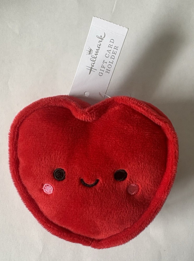 Hallmark Red Valentine Heart with Pocket Plush Gift Card Holder New with Tags