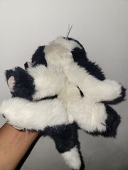 1990 Vintage Tyco Kitty Kitty Kittens Baby Kitten Black & White Purring Plush