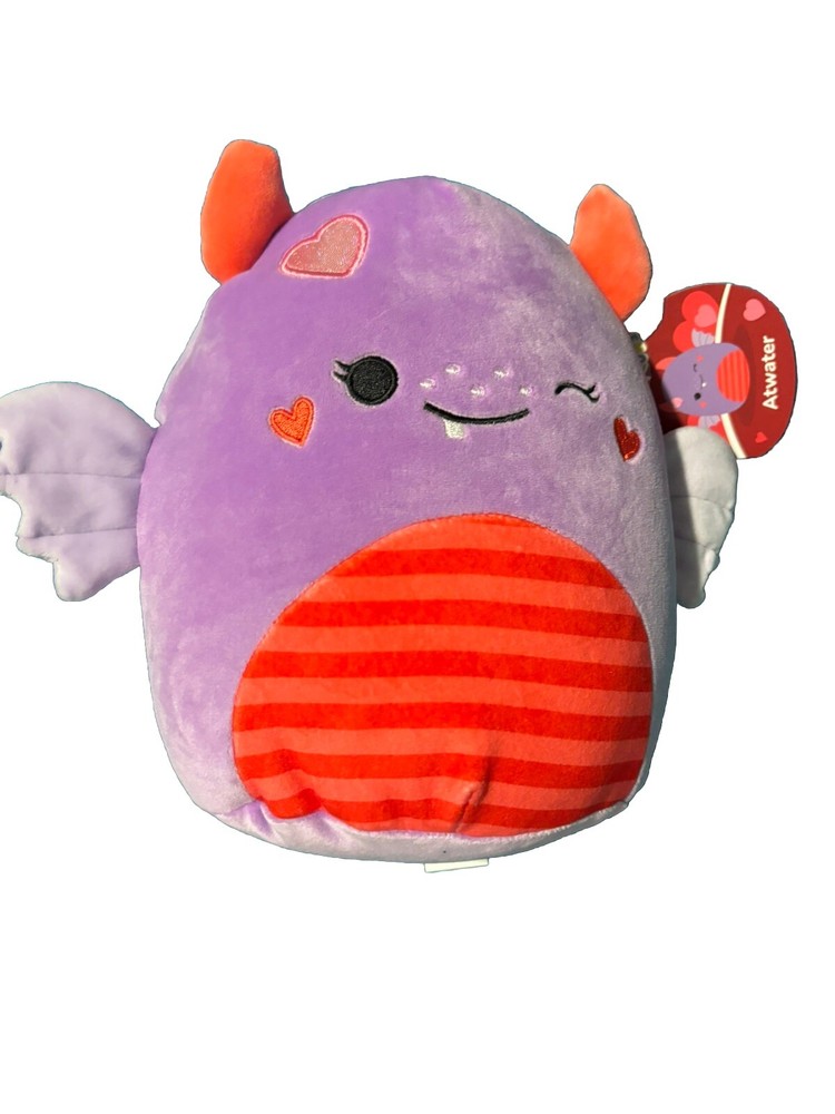 Squishmallows 8″ Atwater Love Monster Purple Heart Cheeks Valentine’s Plush BNWT