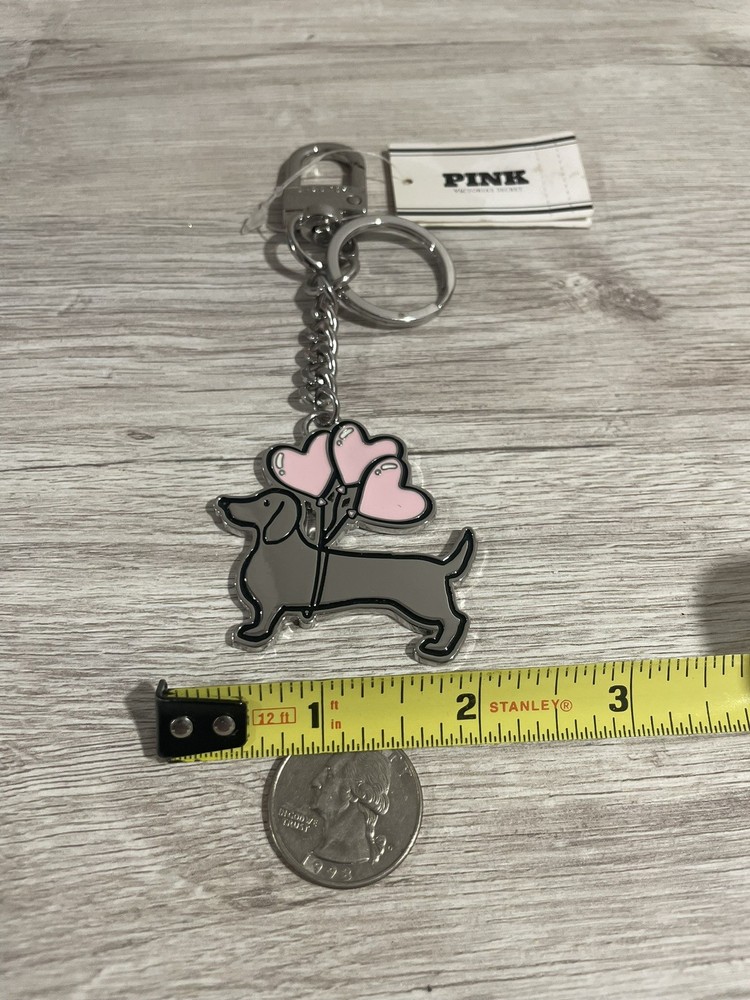Victoria’s Secret Pink Collection Dog With Hearts Keychains