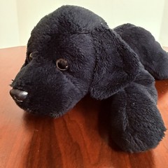 2FAO Schwarz Dog Plush Black Golden Labrador Retriever Puppy Stuffed Floppy Lay