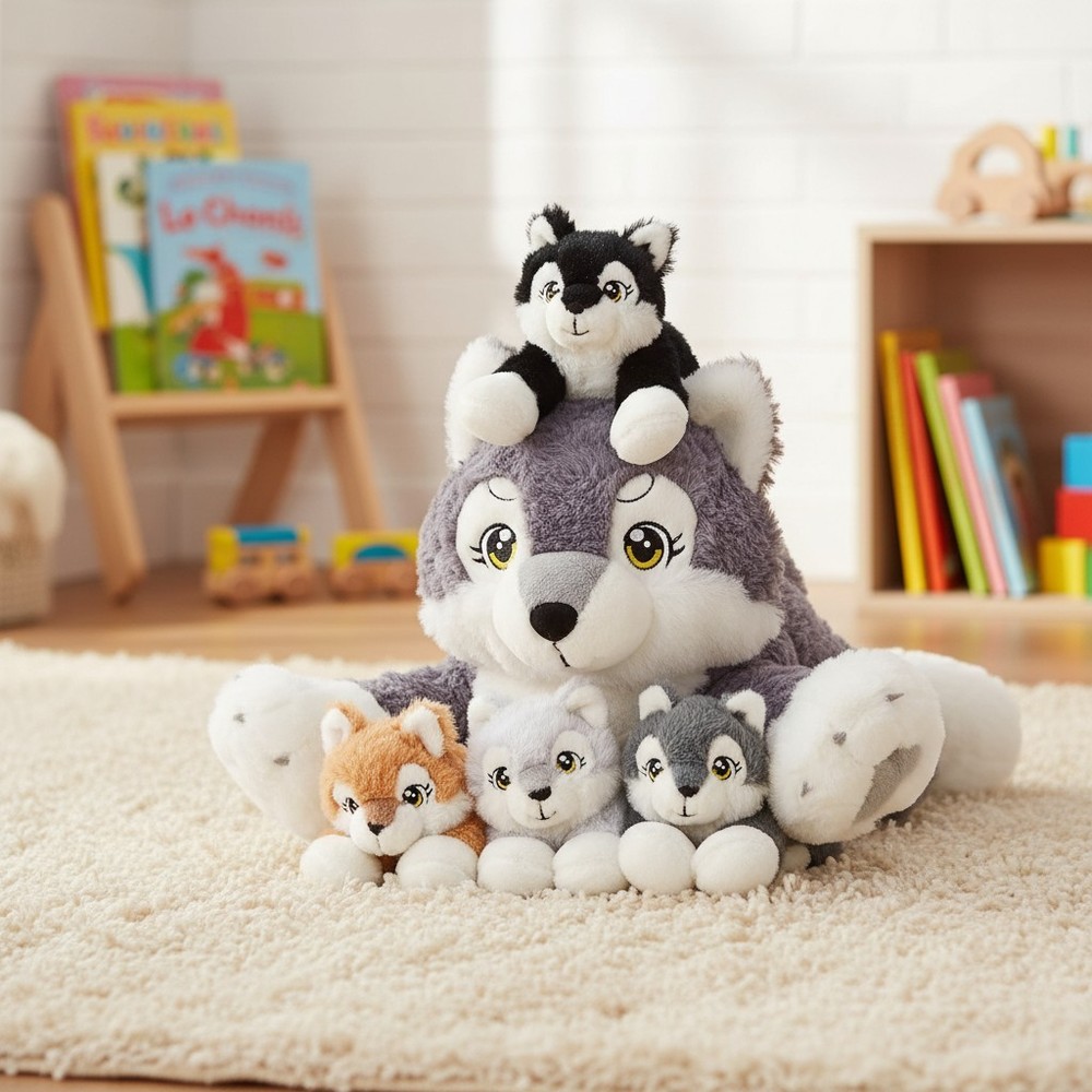 18″ Mommy Wolf Plush Toy Family – Soft, Cute, Perfect for Kids Age 3+