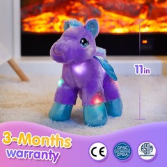 BSTAOFY Light up Pegasus Stuffed Animal Glow Unicorn LED Soft Plush Toys, Bed…