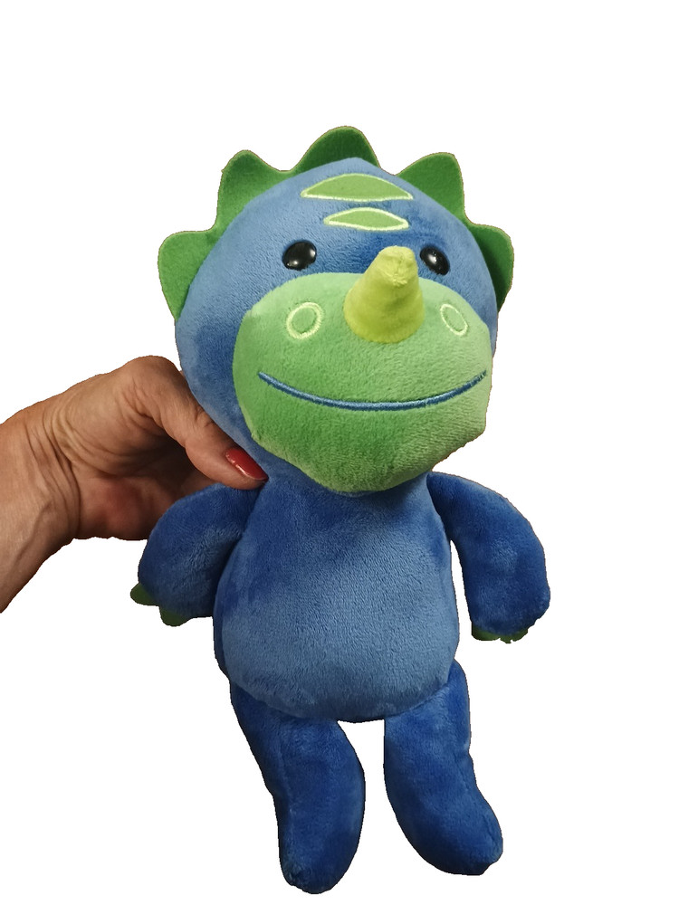 Skip * Hop Zoo Happy SUPER SOFT Blue Green 11″ Dinosaur Plush EUC Adorable!