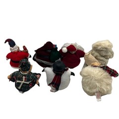 Lot Of 7 Russ Berrie Santa Kathleen Kelly Critter Plush Christmas Shelf Sitters