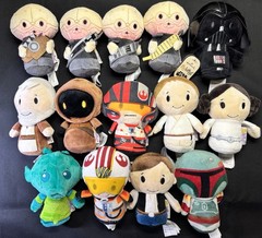Hallmark Itty Bittys Star Wars Lot of 15 Plush Toys Vader, Rebel Pilot, Cantina
