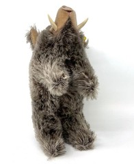 Steiff Dalle Wild Boar Mohair Pig 1960s ID Button and Tag 20cm 8in Vtg no tail