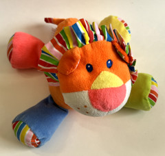 First Impressions Lion Plush 10″ Soft Toy Orange Yellow Blue Stuffed Animal,