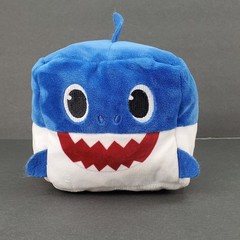 Pinkfong Baby Shark Daddy Shark Cube Plush WowWee Blue White 6 Inch Toy