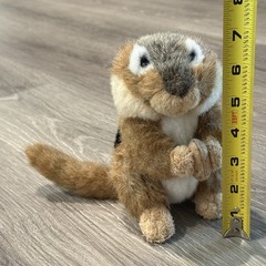 Stuffed Animal House Peanut the Chipmunk Plush Realistic Toy Holding a Nut