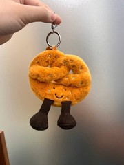 Jellycat Amuseables Pretzel Bag Charm Plush Keychain Foodie Gift NWT