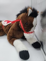 Toys R Us Plush Stuffed Dark Brown Horse 24″ Red Saddle Bridle Soft Stuffed Toy