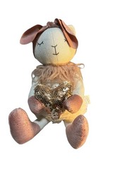 Valentine’s Day Plush Shelf Sitter Decorative Stuffed Animal with Sequin Heart