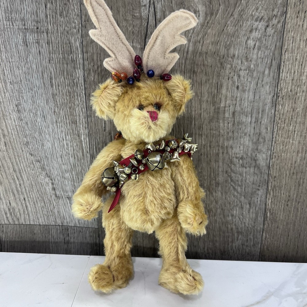 Jingle Bear Antlers And Bells Magical Kingdom Jointed Seasonal 11 in Christmas