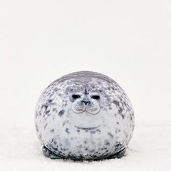Chubby Blob Seal Plush Pillow 13in Stuffed Cotton Cute Ocean Animal Toy 🦭💙