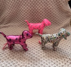 Lot of 3 Victoria’s Secret PINK Dogs- Metallic Polka Dot, graffiti, PINK logo