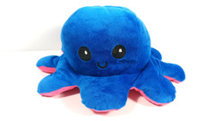 Moody Reversible Octopus Plush Blue Pink Reversible Toy Animal Happy Sad Stuffed