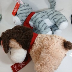 Lot of 2 PETSMART LUCKY CAT & CHANCE DOG Plush Squeaky Toy Stuffed Animal