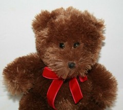 The Childrens Place Red Velvet Bow Valentine Teddy Bear 9″ Brown Plush Soft Toy