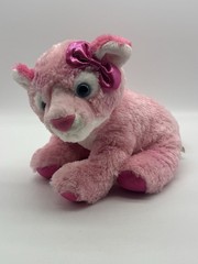 Aurora Girlz Nation Pink Tiger Stuffed Animal Glitter Bow Bean Bottom Plush 12″