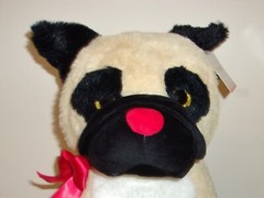 Kelly Toy Plush Beige/Black Pug Puppy Dog Stuffed Toy Animal 14″ sitting – NWT