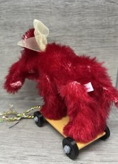 OOAK Red Elephant Bear On Wheels ARTIST BEAR M. E. Bears And Critters Since 1994
