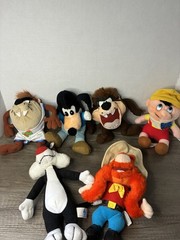 Looney Tunes Plush Lot of 5 Space Jam Taz Sylvester Goofy Pinocchio Sam 1990s