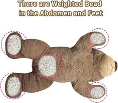 Weighted Stuffed Animals Brown Bear for Adults 3.5Lbs 24″ Weighted Plush Bear fo