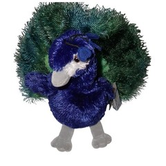 Aurora Kids Flopsies Perry Peacock Plush Stuffed Animal Blue Green 8 inch NEW
