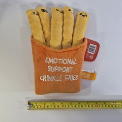 New Emotional Support Crinkle Fries Plush Toy Funny Gift Orange Yellow NWT