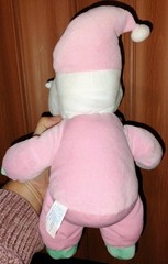 My First 1st Santa 2000 Plush Rattle Baby Pink & Green Stuffed Main Joy Toy Y