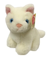 VTG A&A Plush Kitten White W/Blue Eyes Squeeze Tummy To Meow – Chattie Pal RARE