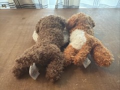 Amazimals Magnetic Kissing Puppies Plush Set Tan Brown Dog