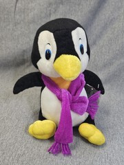 Rhode Island Novelty Fluffy Buddy Penguin Plush Toy Stuffed Animal Purple Scarf