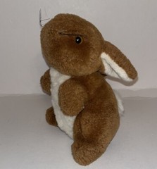 Eden Plush Brown Cream Rabbit Standing Hard Eyes Whiskers 8″ READ