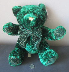 New! NWT! Vintage Dan Dee EMERALD GREEN PLUSH TEDDY BEAR Stuffed animal toy