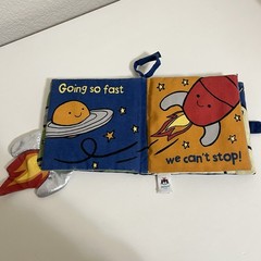 Jellycat Zoom To The Moon Fabric Soft Book Crinkle Baby Book FLAWS