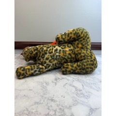 Vintage Leopard Print Plush Dog Orange Ears Long Floppy Stuffed Animal Toy 20in